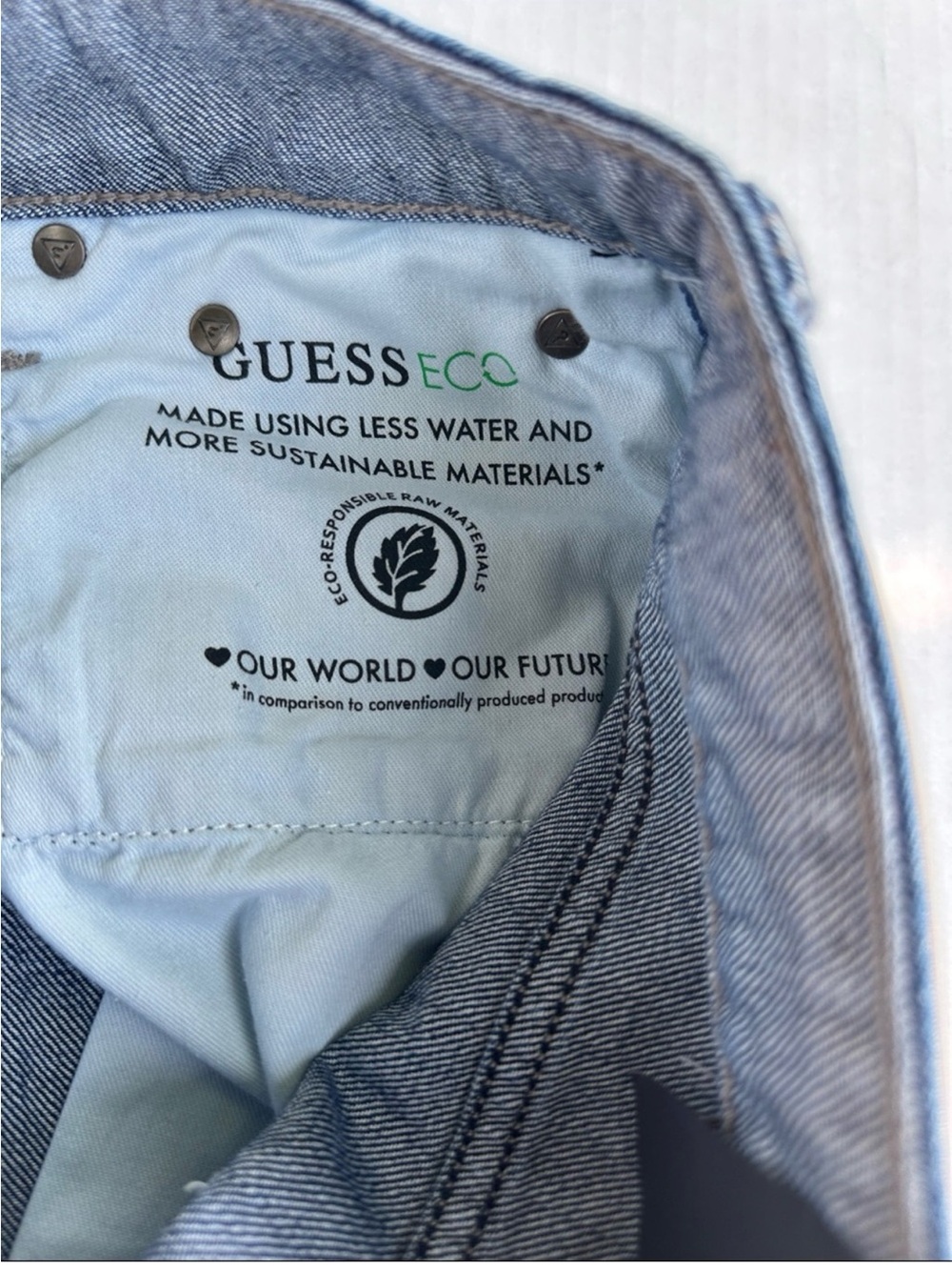 GUESS Men's Indigo Washed Denim Jean Shorts - Picture 9 of 10